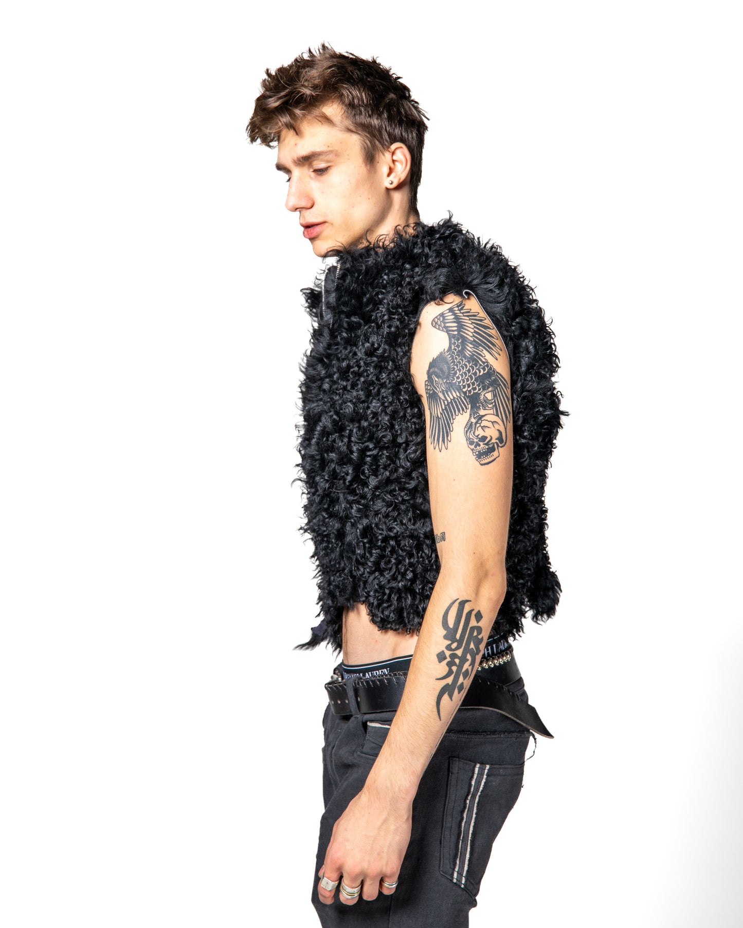 SHEEPSKIN CROPPED VEST