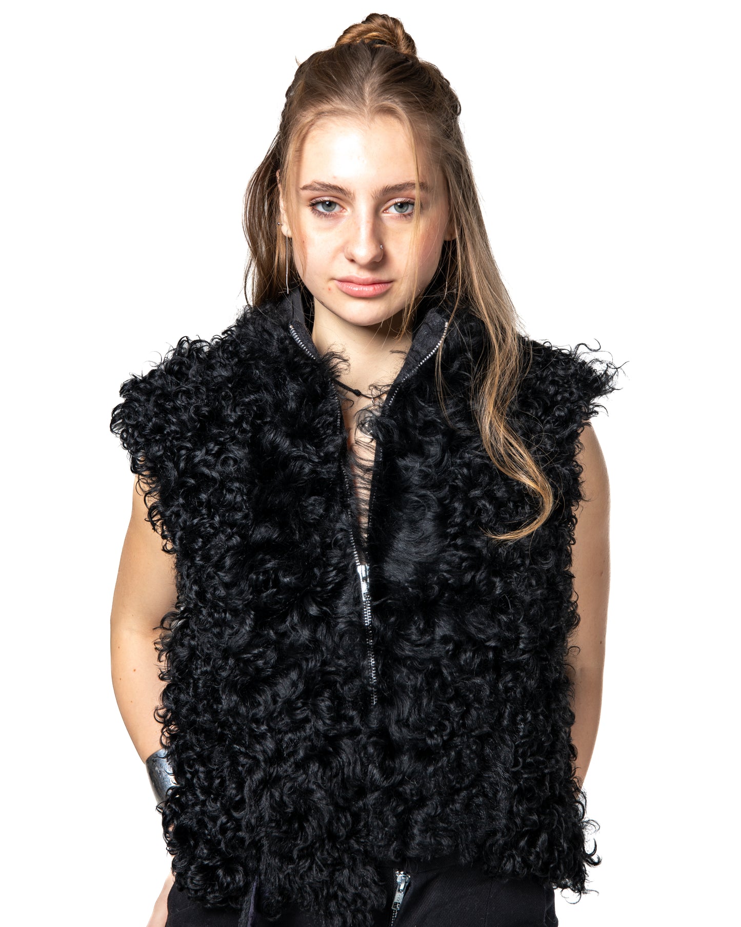 SHEEPSKIN CROPPED VEST