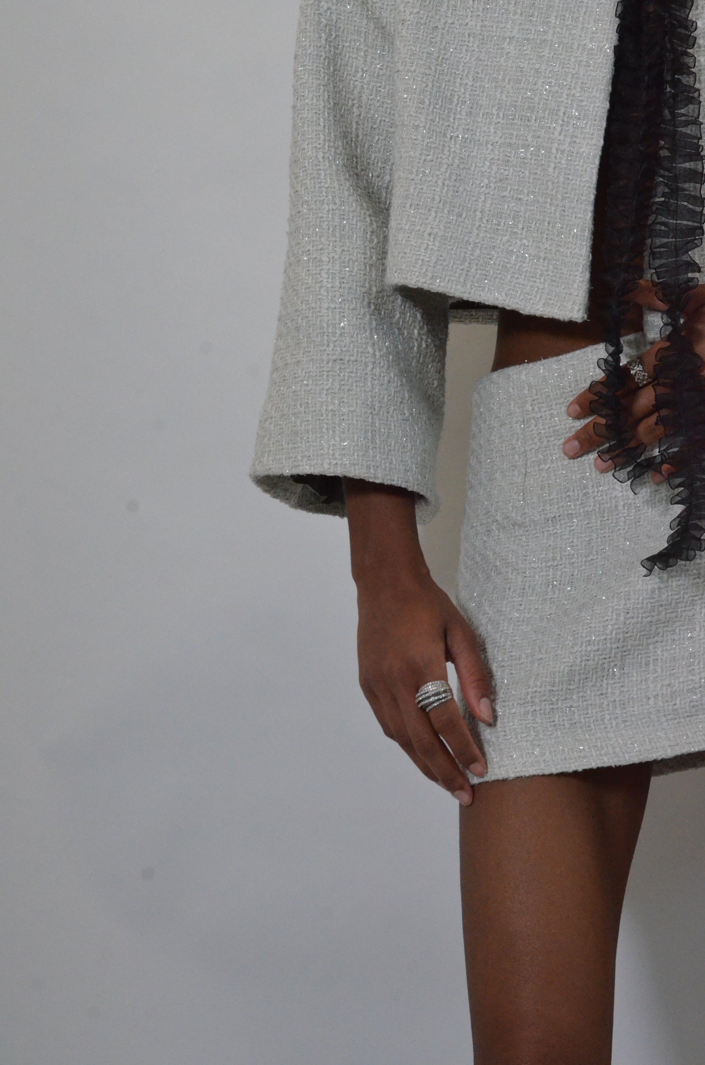 KRATER CROPPED TWEED SKIRT