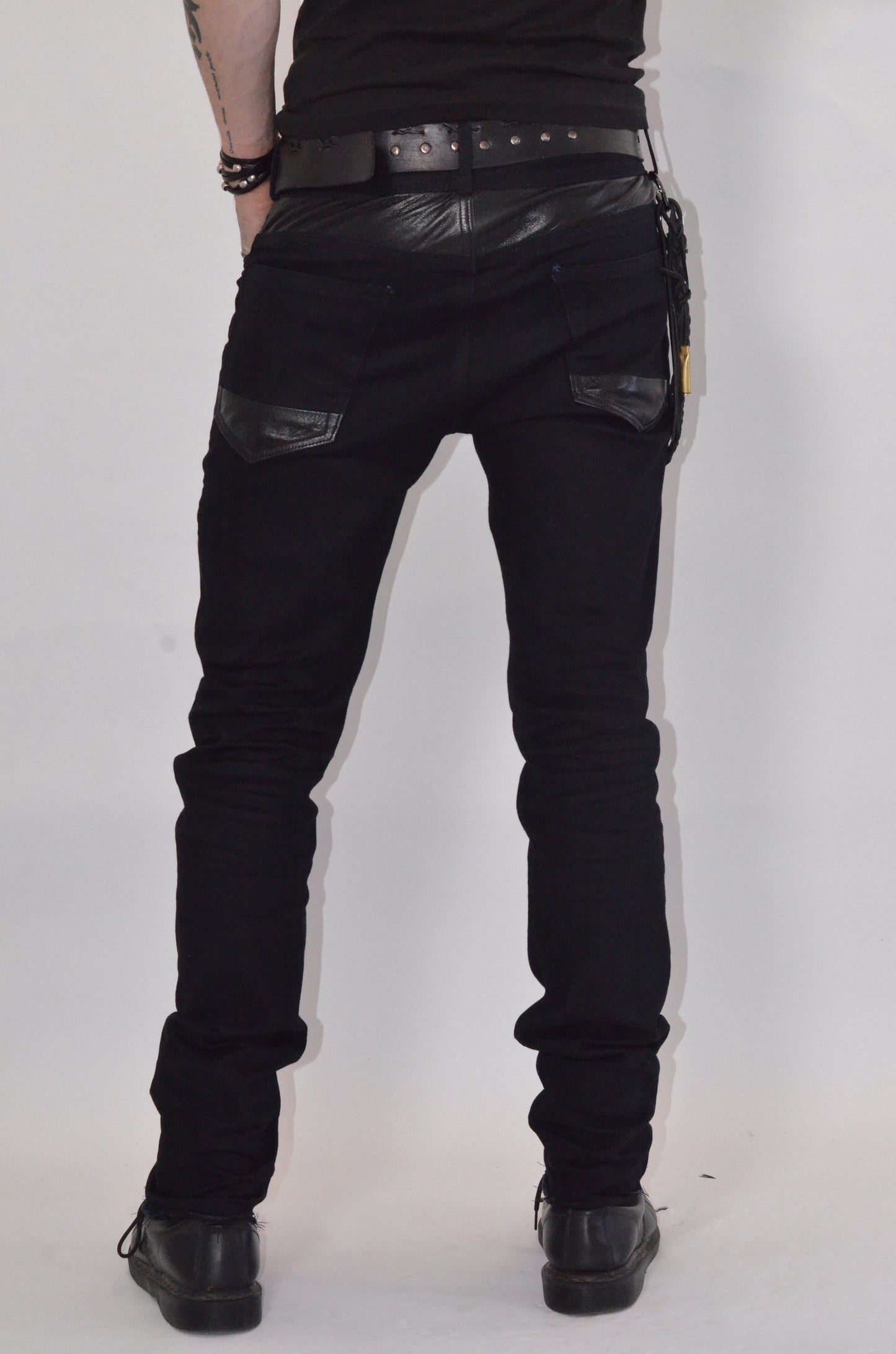 WAXED DENIM JEANS