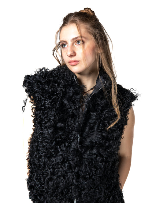 SHEEPSKIN CROPPED VEST