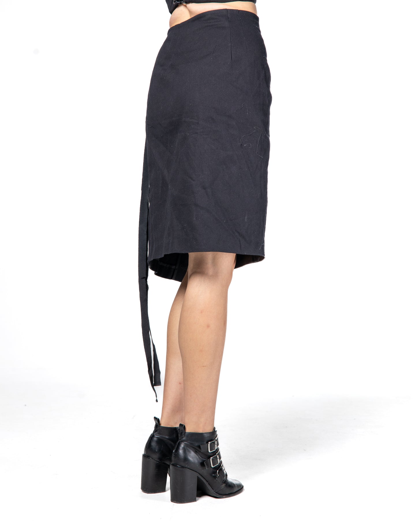 LEATHER PENCIL WRAP SKIRT