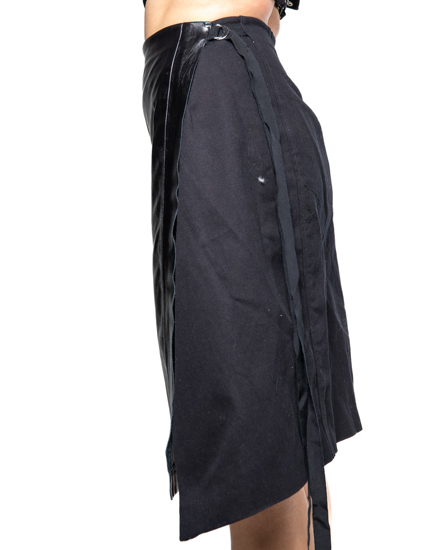 LEATHER PENCIL WRAP SKIRT